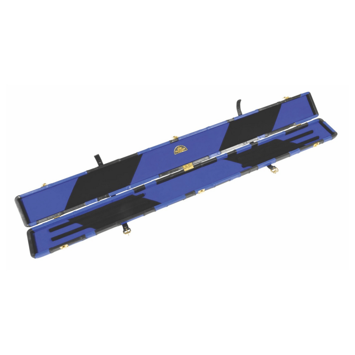 Peradon 3/4 Black & Blue Patch Leather Cue Case - Fits Cue & Extension