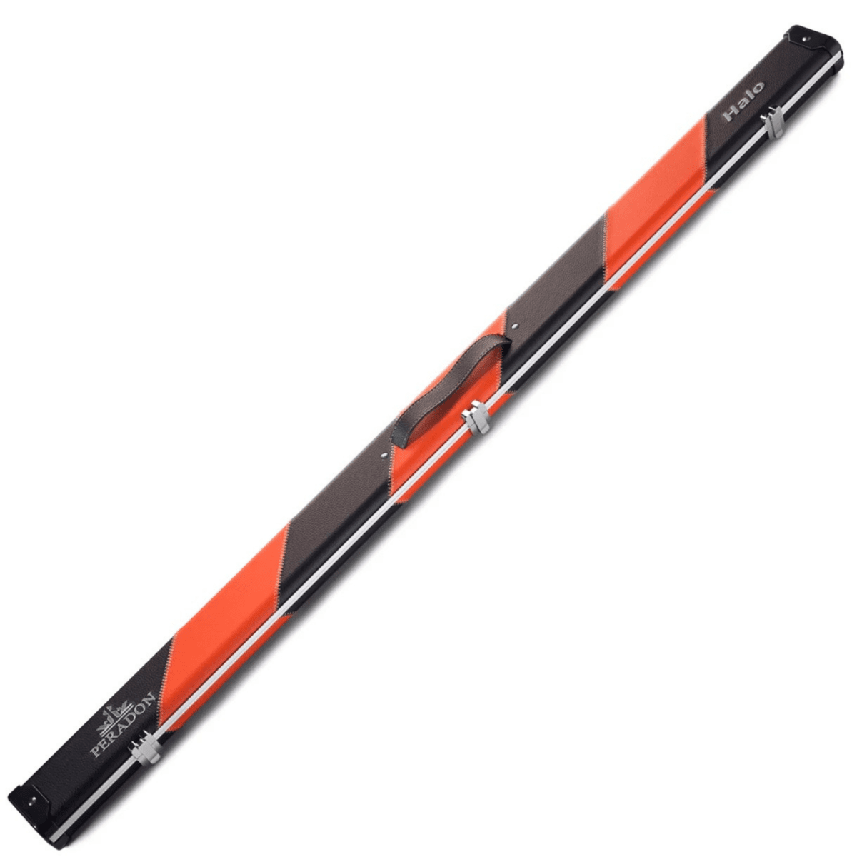Peradon 3/4 Halo Snooker Pool Cue Case - Black with Orange Stripe