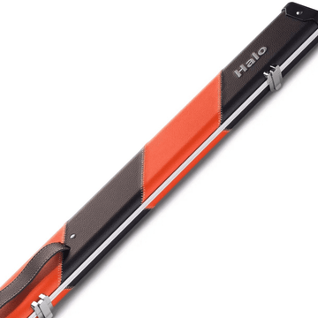 Peradon 3/4 Halo Snooker Pool Cue Case - Black with Orange Stripe