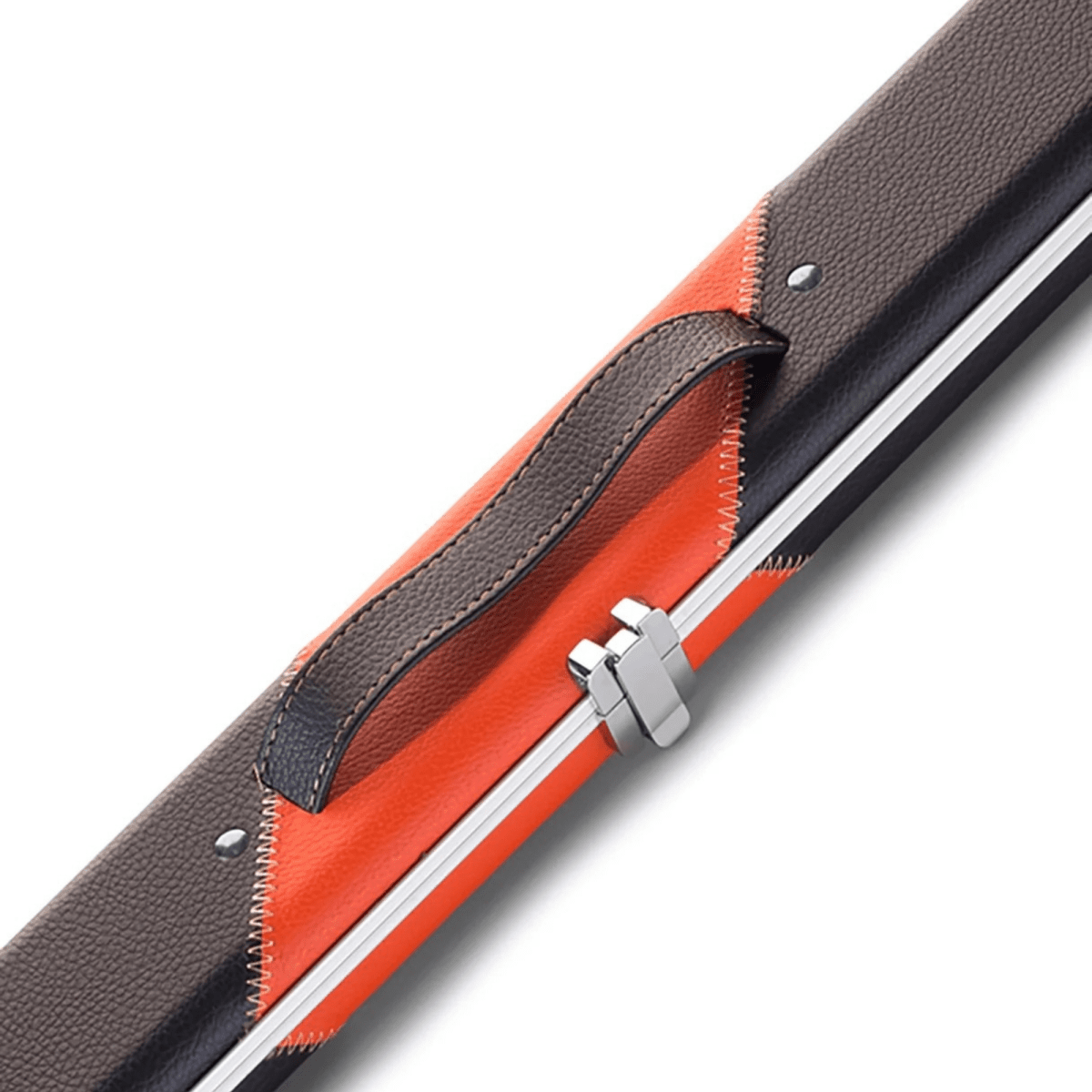 Peradon 3/4 Halo Snooker Pool Cue Case - Black with Orange Stripe