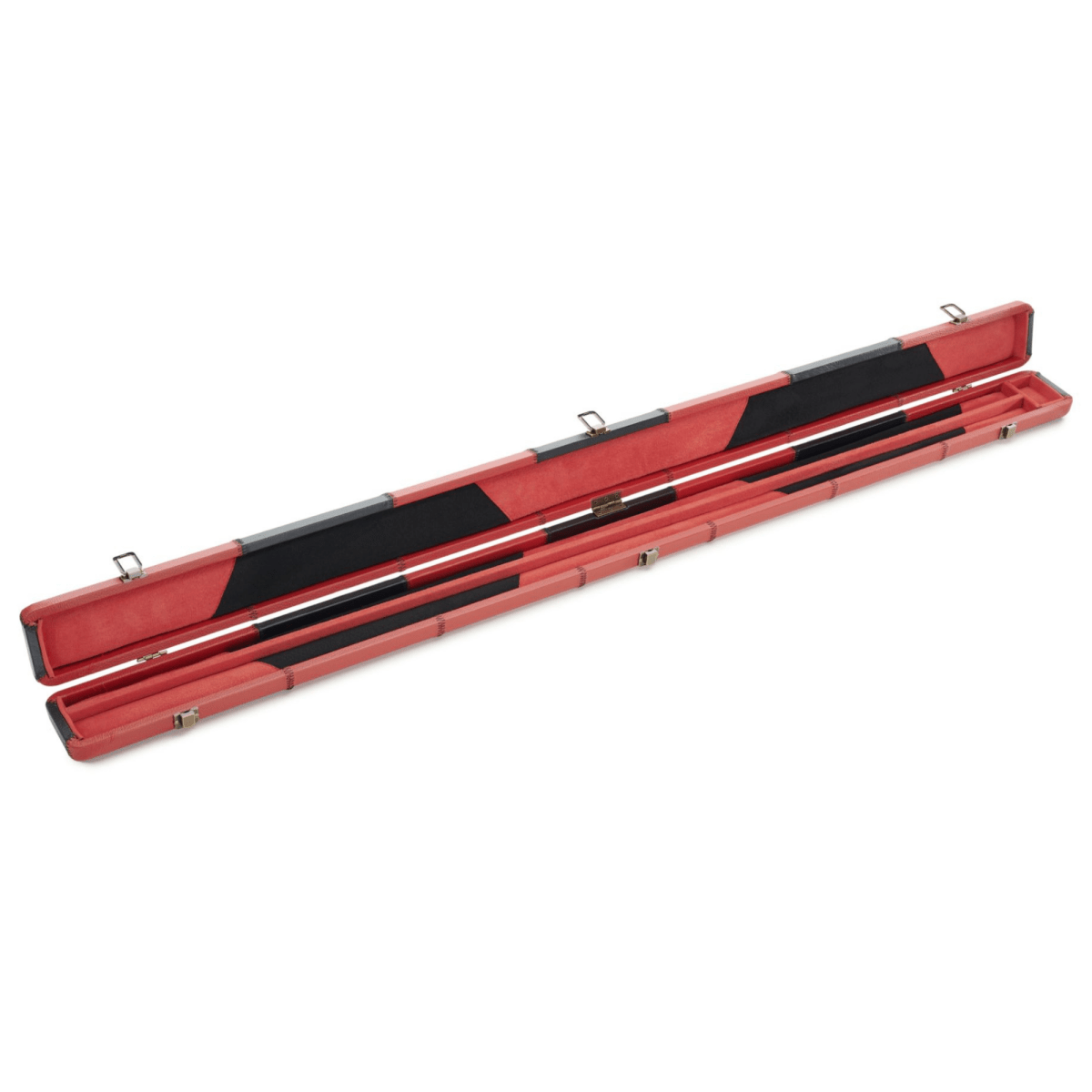 Peradon 3/4 Patch Snooker Pool Cue Case - Black and Red