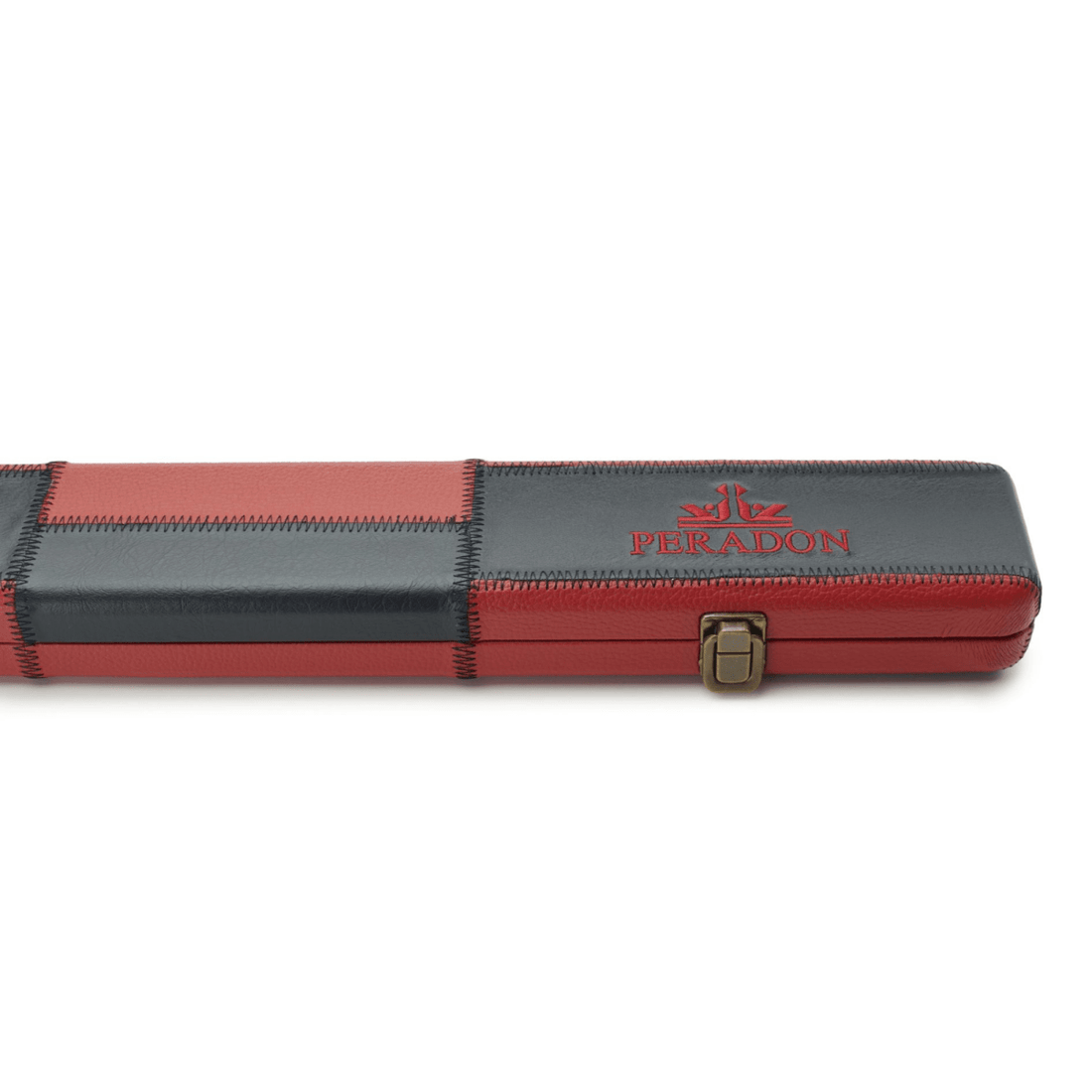 Peradon 3/4 Patch Snooker Pool Cue Case - Black and Red