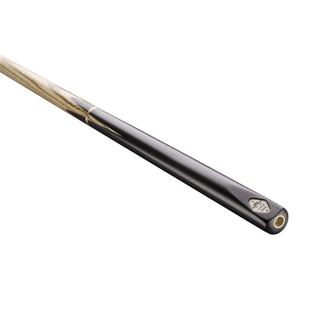 Peradon Lazer Snooker Cue – 58″ ¾ Jointed | Hand Spliced Ash & Ebonex | Elkmaster Tip