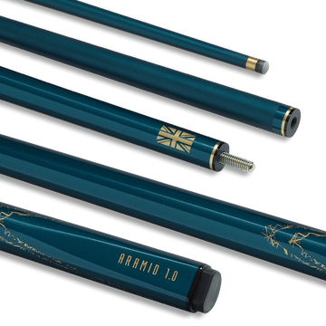 PowerGlide ARAMID 1.0 - 57 Inch - 2 Piece Carbon Fibre Snooker Cue - Green