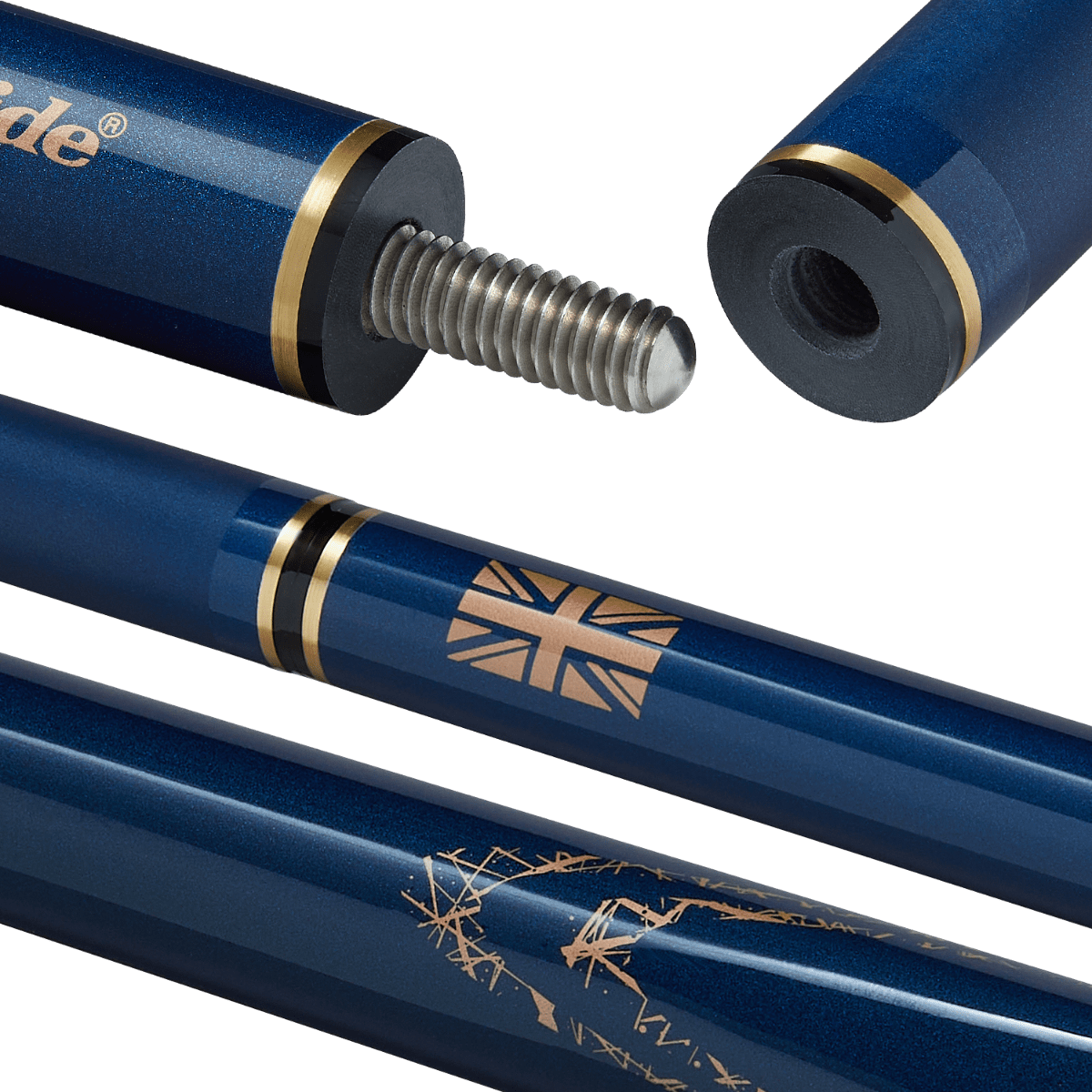 PowerGlide ARAMID 57 Inch 2 Piece Carbon Fibre Snooker Cue - 4 Colours