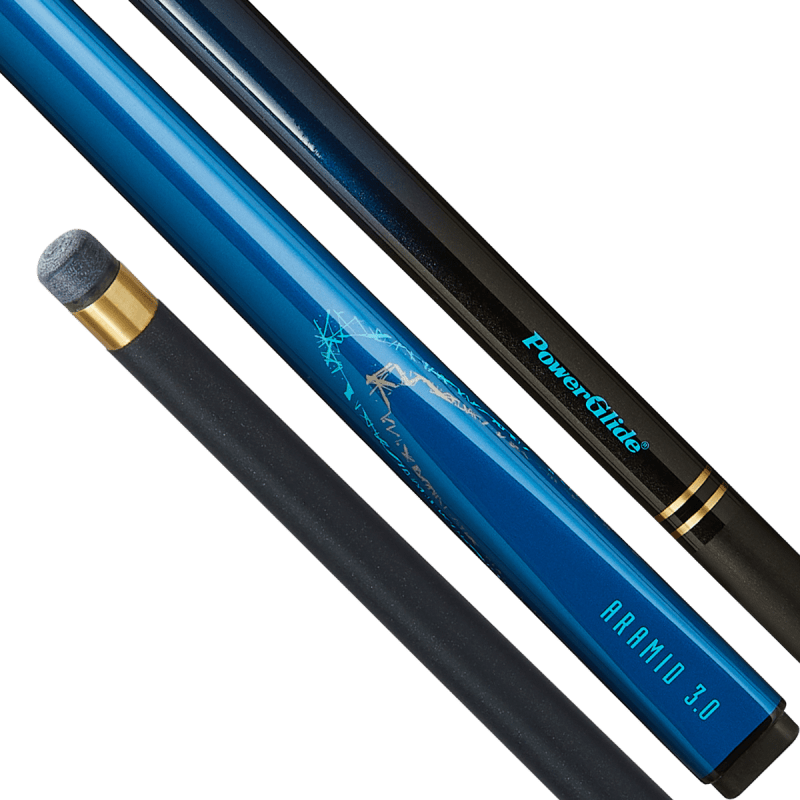 PowerGlide ARAMID 57 Inch 2 Piece Carbon Fibre Snooker Cue - 4 Colours