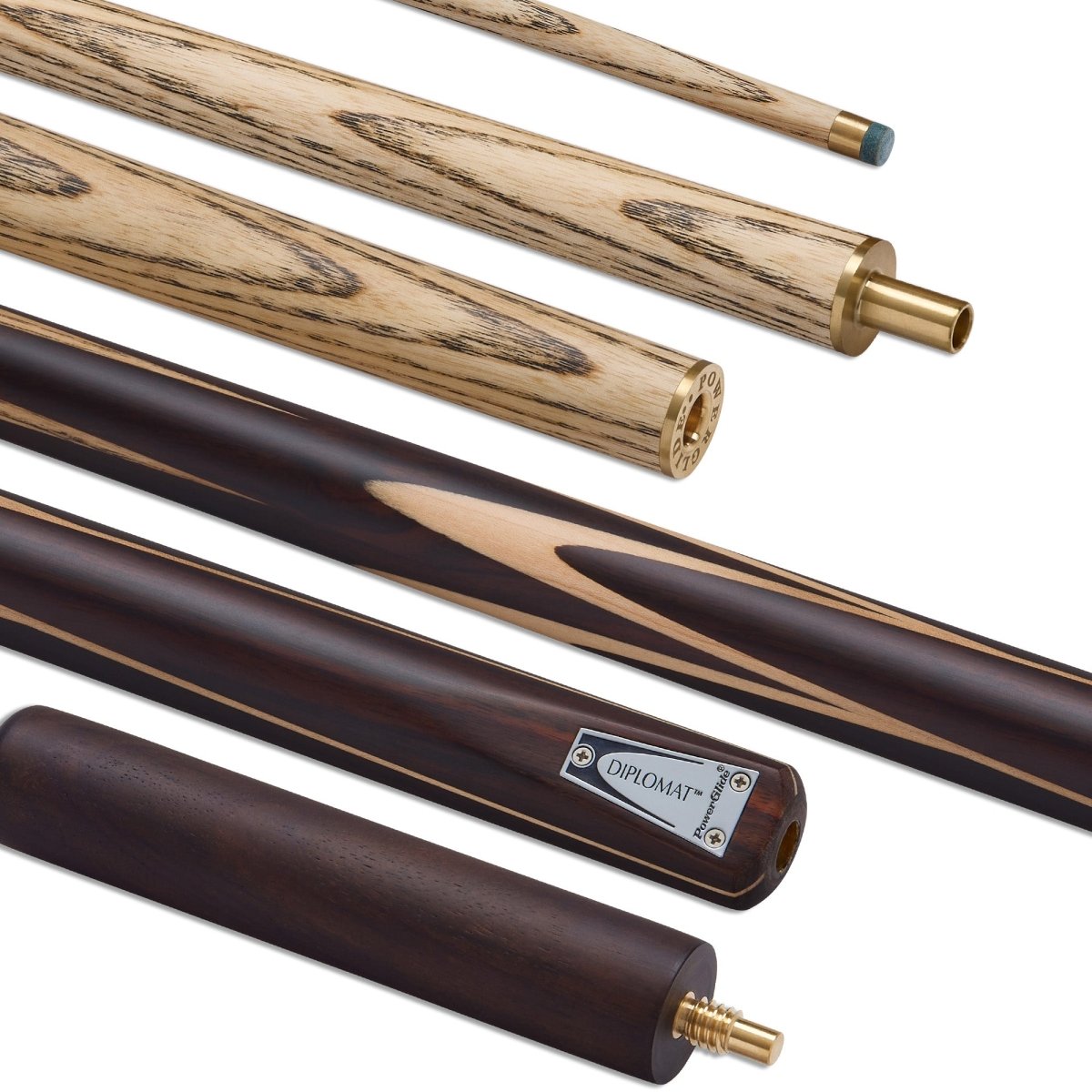 PowerGlide Diplomat Snooker Pool Cue - 2 Piece - 9.5mm Tip