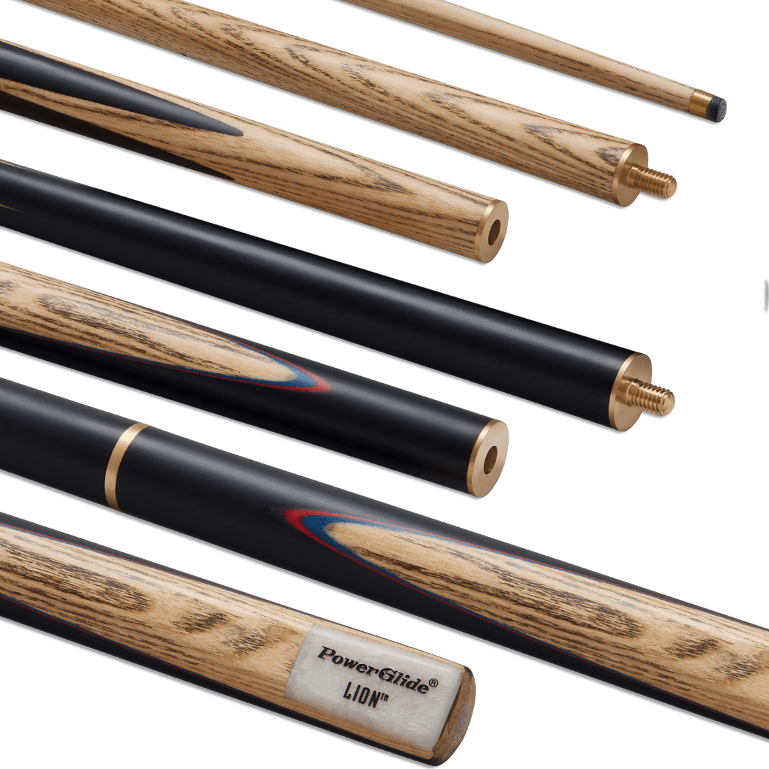 PowerGlide LION 57" English 3 Piece Pool Cue with 8.5mm Tip
