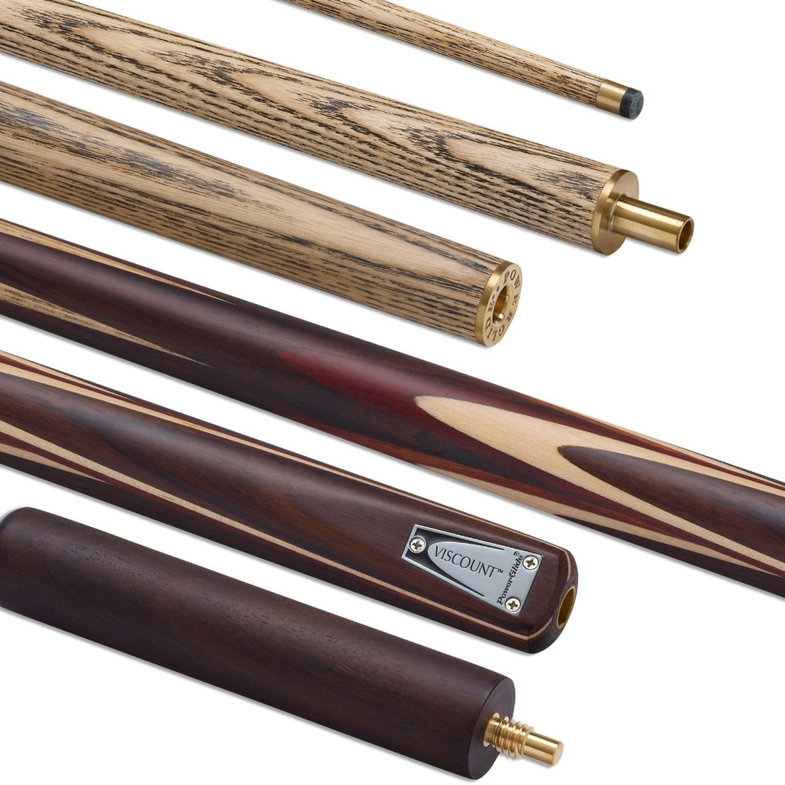 PowerGlide Viscount Snooker Pool Cue - 2 Piece - 9.5mm Tip