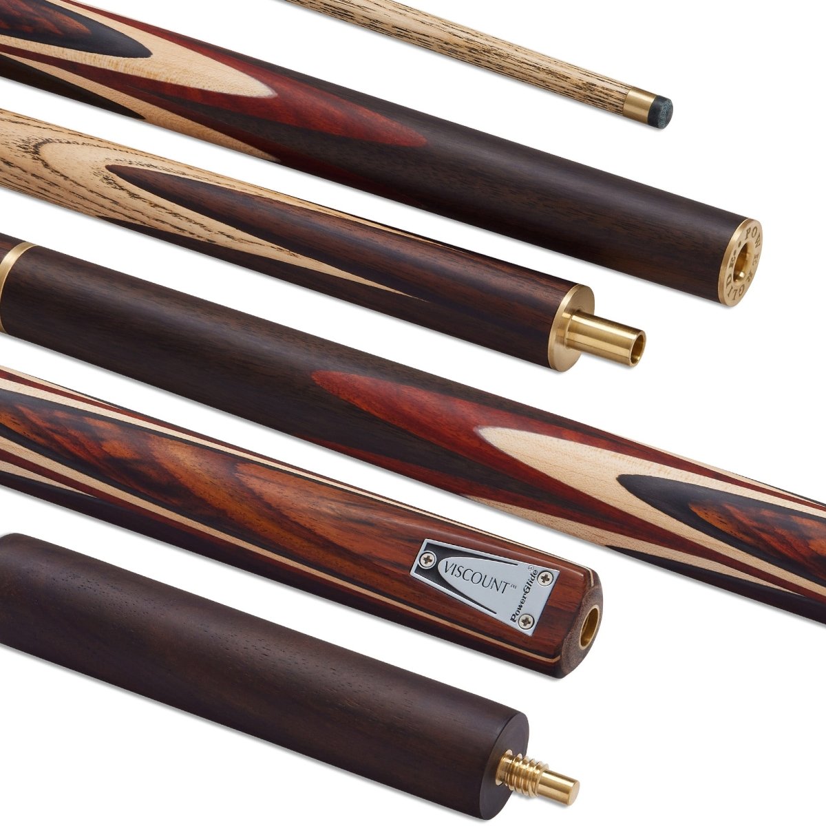 PowerGlide Viscount Snooker Pool Cue - 3/4 Joint - 9.5mm Tip