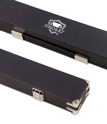 Pro147 Black 3/4 Luxury Foam Lined Snooker Pool Cue Case with Metal Corners