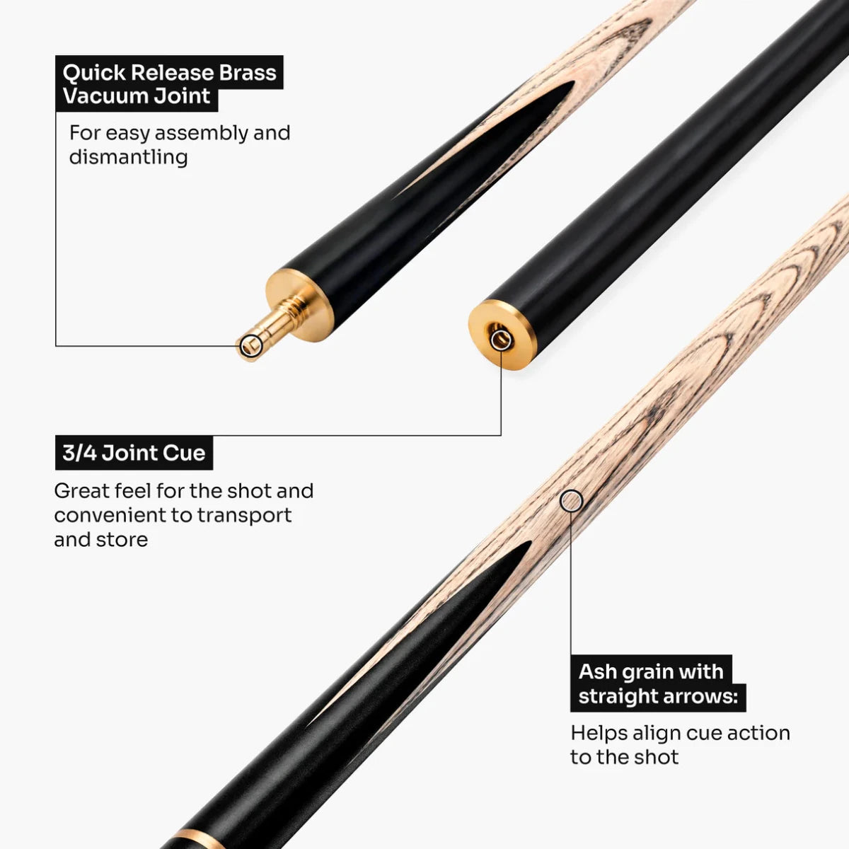 PRO147 Hurricane Black Walnut Heavy Weight Cue - 3/4 Joint - 9.5mm Tip