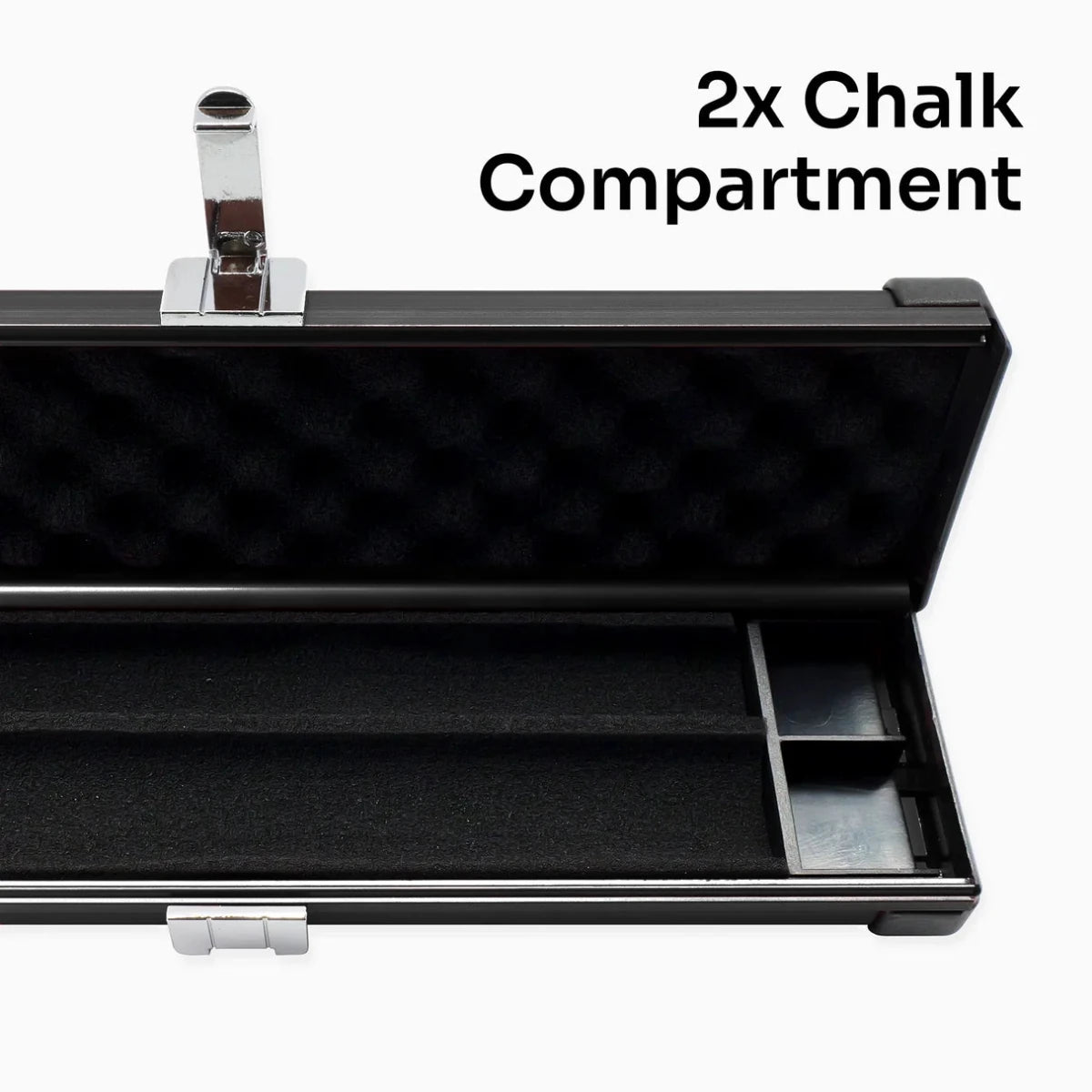 Silver Stripe Pro Aluminium 3/4 Snooker & Pool Cue Case – Holds 1 Cue + Extensions