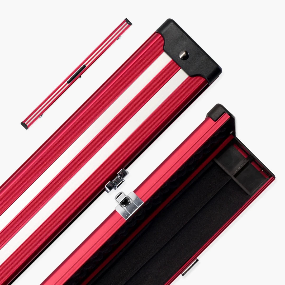 Silver Stripe Pro Aluminium 3/4 Snooker & Pool Cue Case – Holds 1 Cue + Extensions