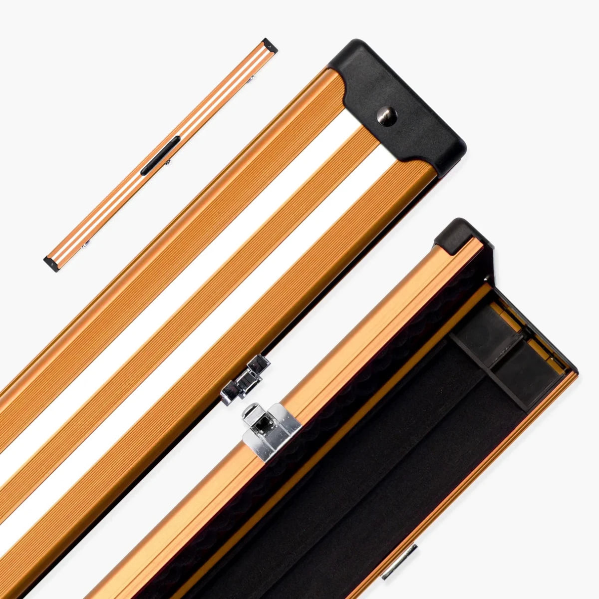 Silver Stripe Pro Aluminium 3/4 Snooker & Pool Cue Case – Holds 1 Cue + Extensions