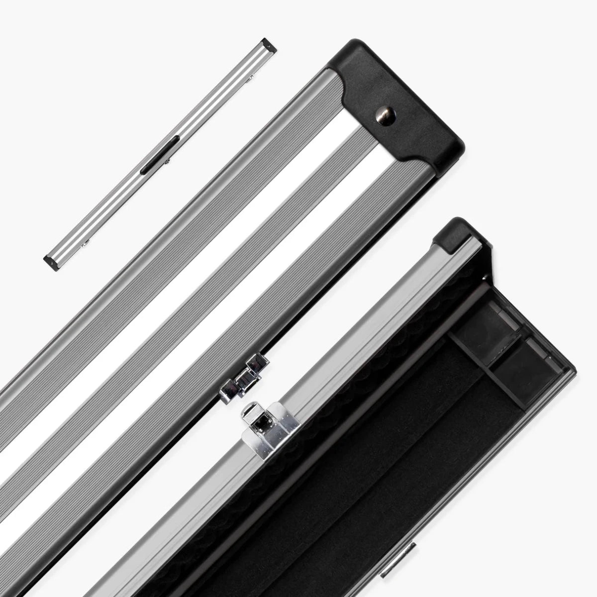 Silver Stripe Pro Aluminium 3/4 Snooker & Pool Cue Case – Holds 1 Cue + Extensions