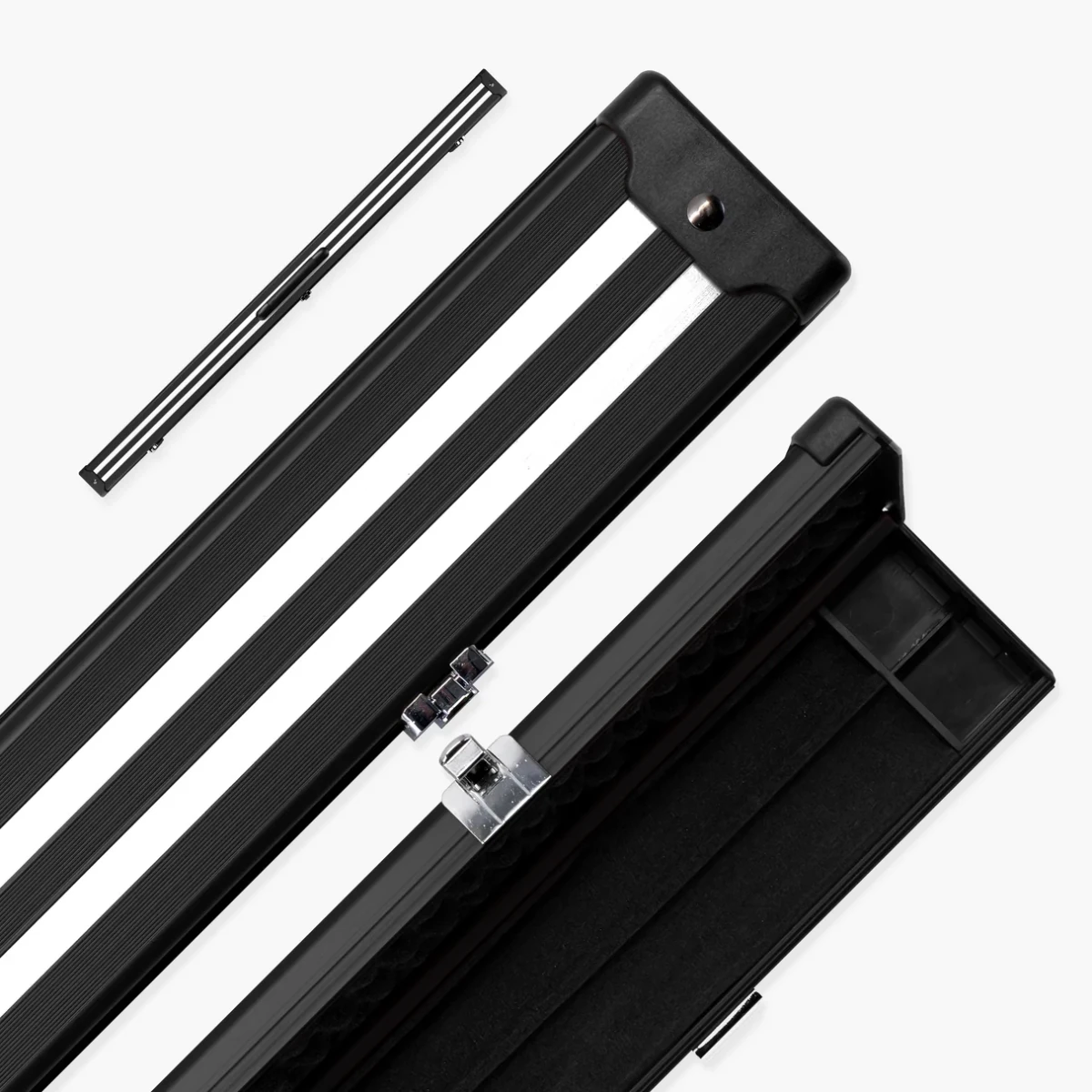 Silver Stripe Pro Aluminium 3/4 Snooker & Pool Cue Case – Holds 1 Cue + Extensions
