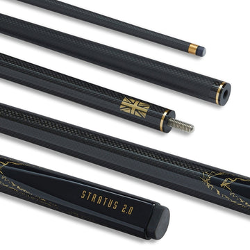 Stratus Carbon Fibre Low Deflection StrikeCore™ Snooker Cue - 57inch - 2 Piece - 10mm Tip