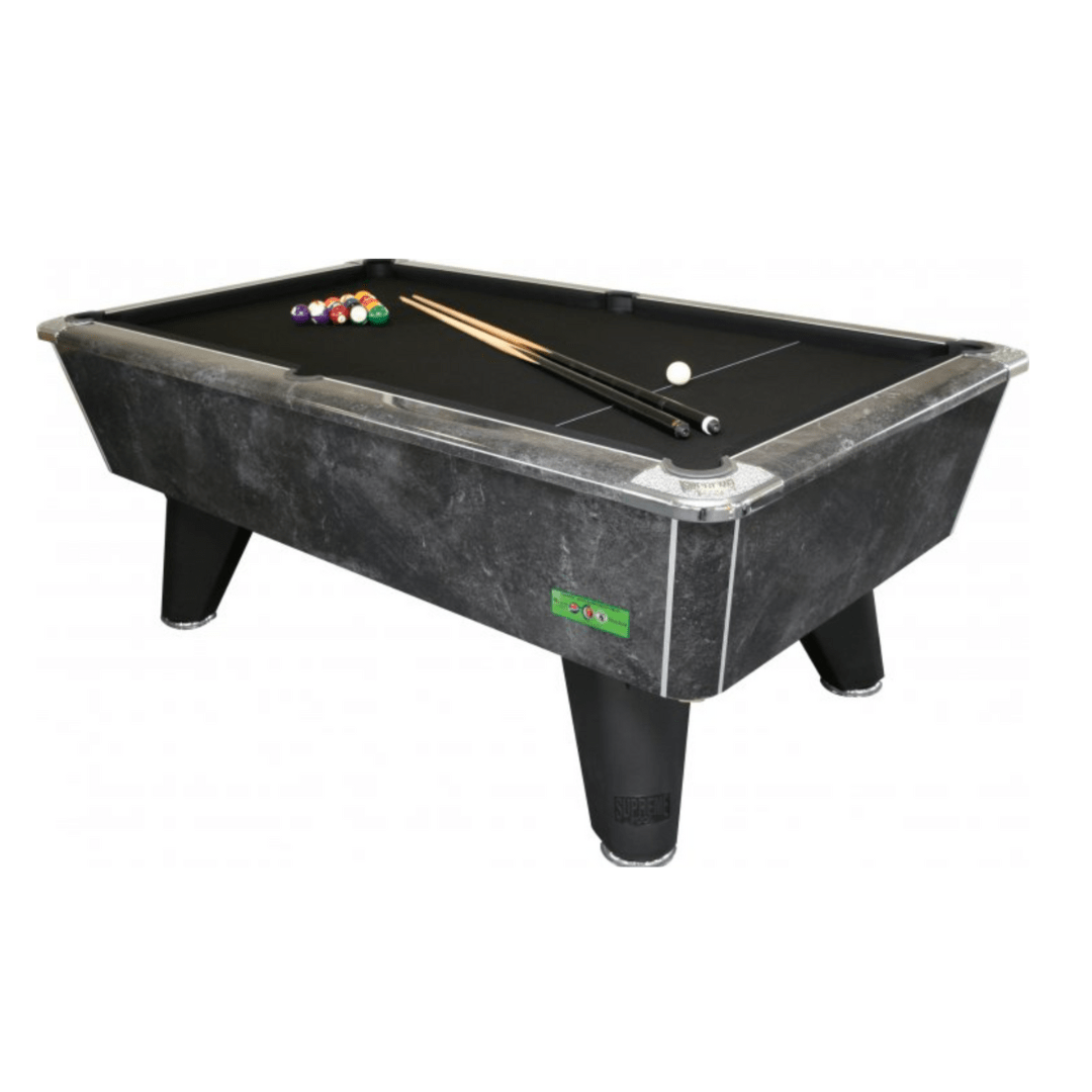 Supreme Winner Pool Table - Gloss Black Marble