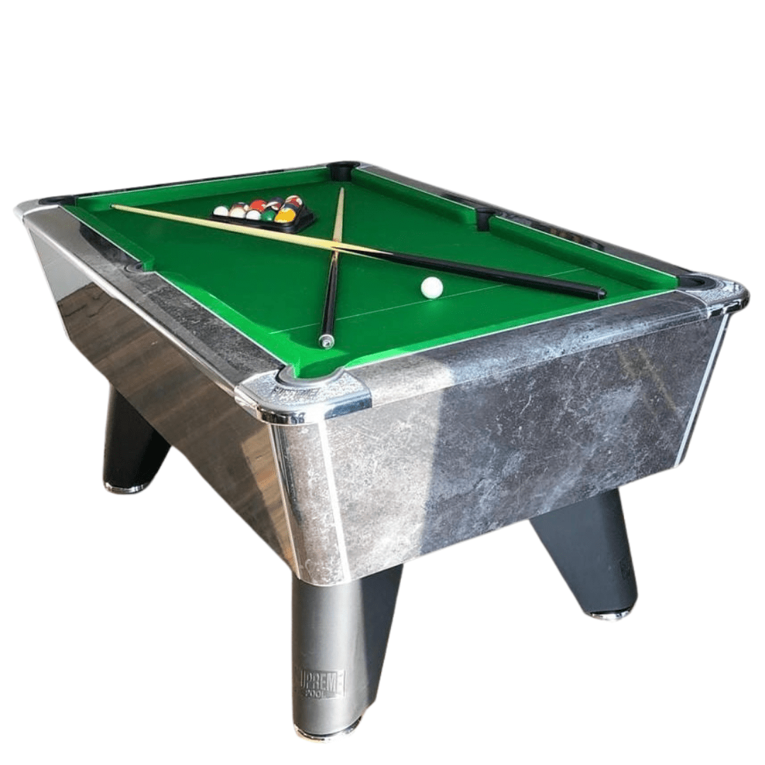 Supreme Winner Pool Table - Gloss Black Marble