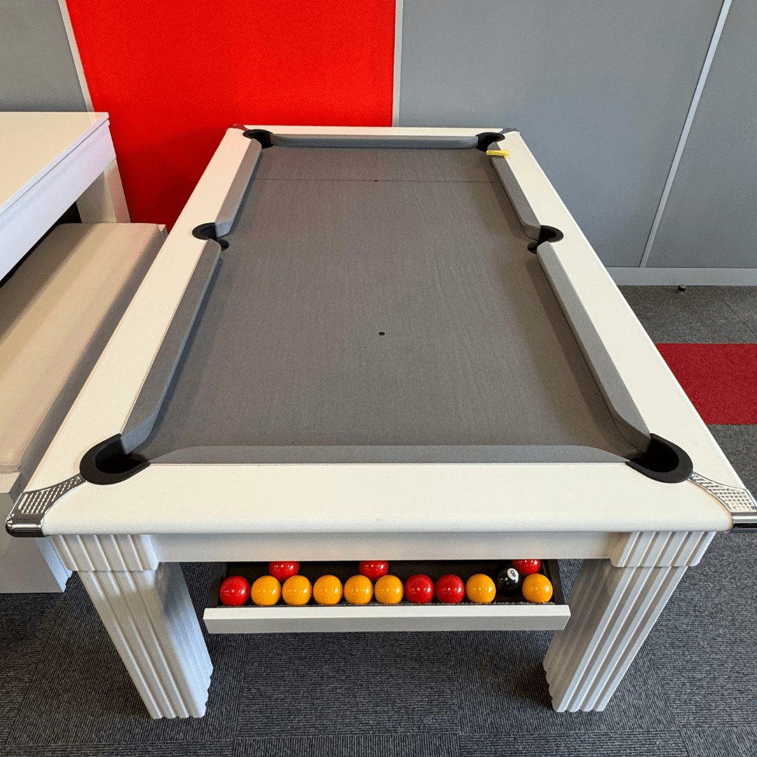 The Harrogate Pool Dining Table - 6ft - Matt White Finish