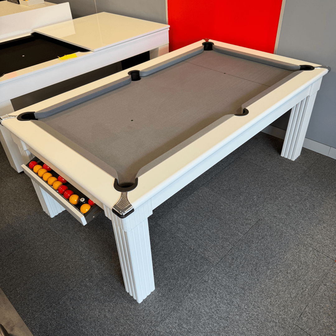 The Harrogate Pool Dining Table - 6ft - Matt White Finish