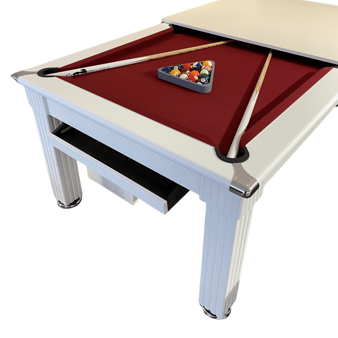 The Harrogate Pool Dining Table - 6ft - Matt White Finish