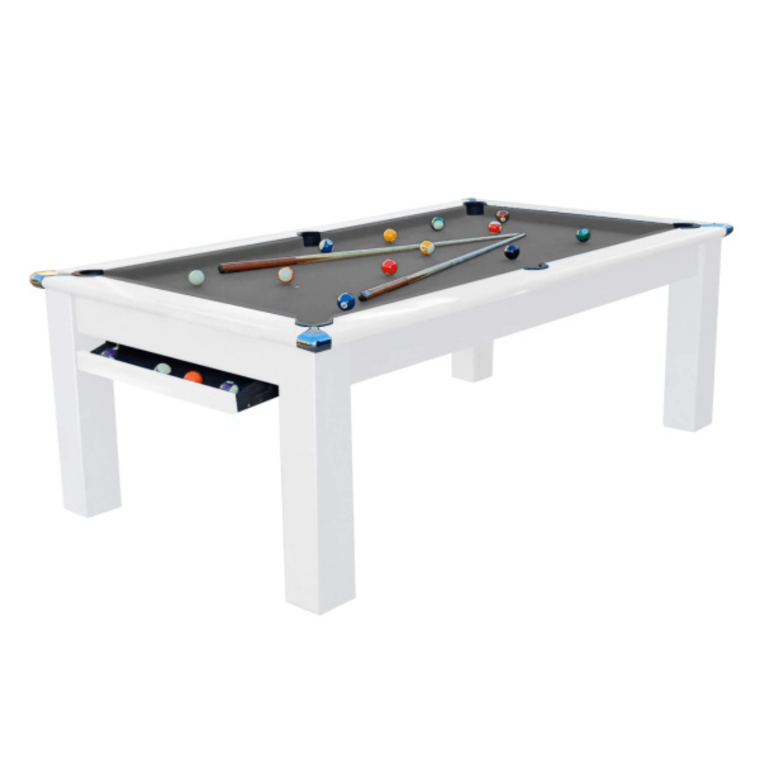 The Helmsley Pool Table - Gloss White