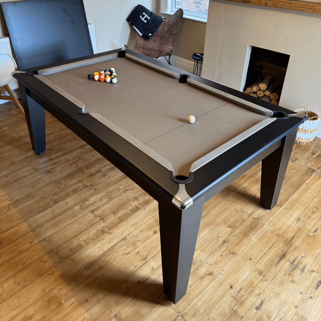The Richmond Pool Dining Table - Matt Black - 7ft
