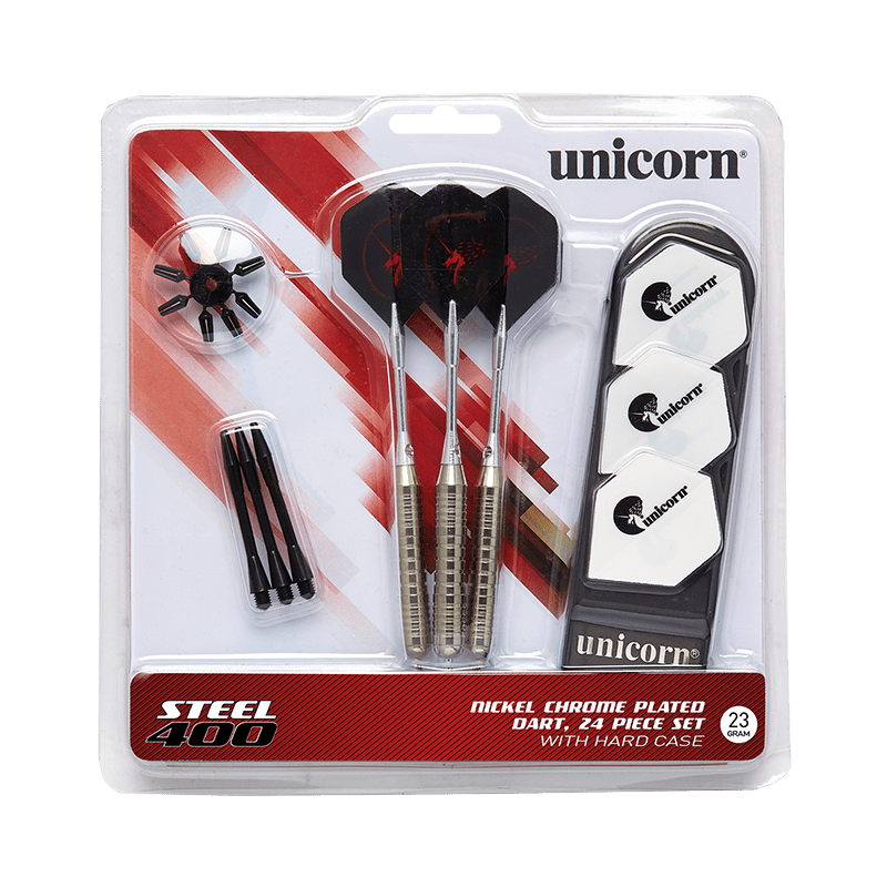 Unicorn Steel 400 Dart Set - 24 Piece with Case