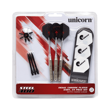 Unicorn Steel 400 Dart Set - 24 Piece with Case