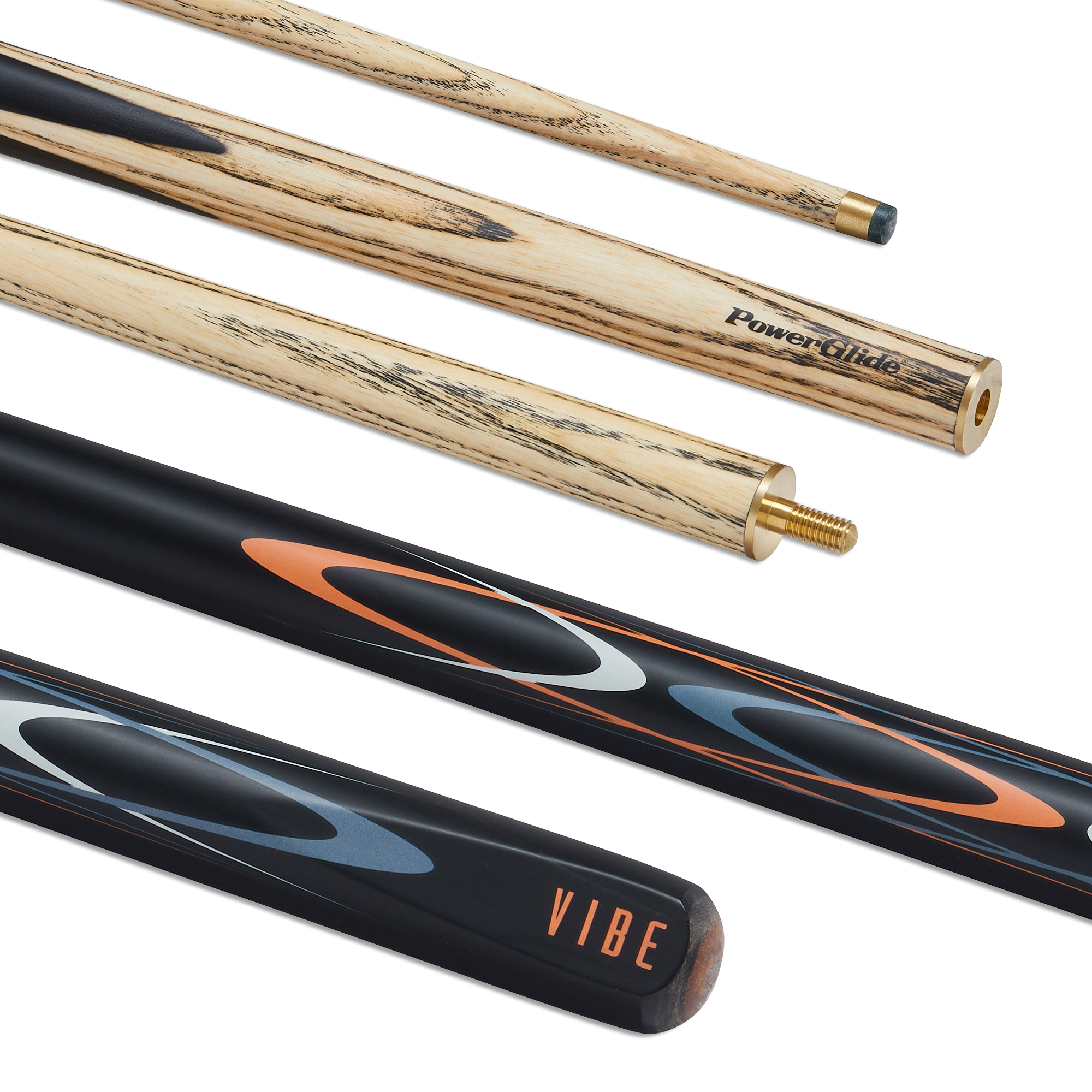 PowerGlide Vibe Snooker Cue - 57inch 2 Piece - 10mm Tip